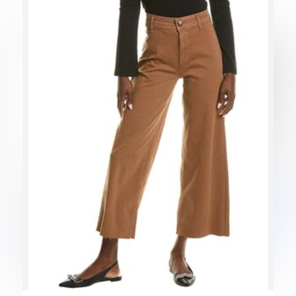 Oat New York Denim - Oat New York High Rise Wide Leg Cropped Terracotta Pants Size 31